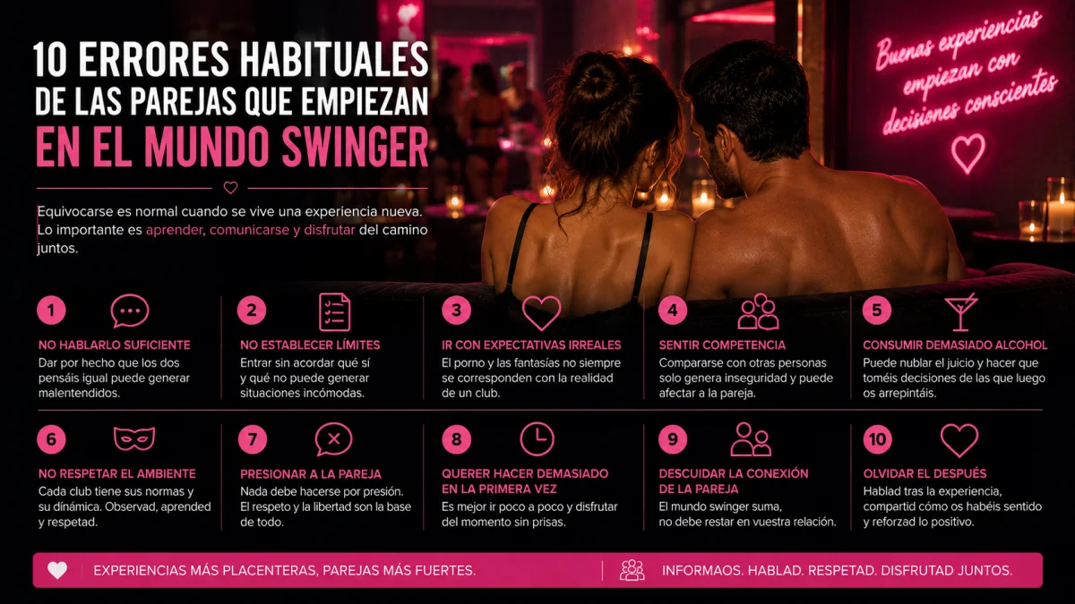 10 errores habituales de las parejas que empiezan en el mundo swinger